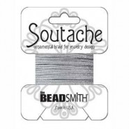 Beadsmith soutache koord 3mm - textured Metallic matte silver